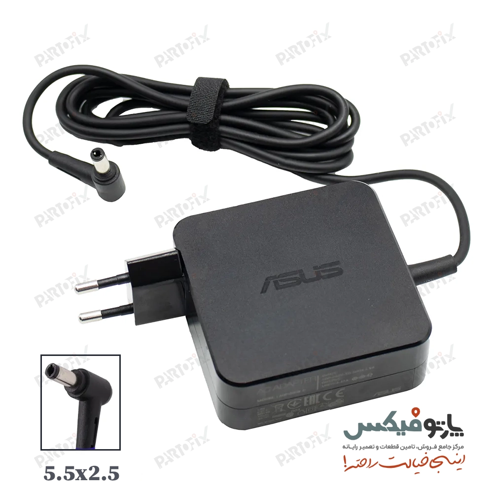 شارژر اورجینال لپ تاپ ایسوس 19 ولت 3.42 آمپر کانکتور 2.5 * 5.5