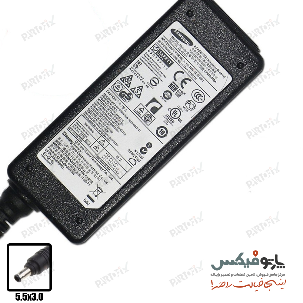 شارژر اورجینال لپ تاپ سامسونگ 19 ولت 2.1 آمپر کانکتور 3.0 * 5.5